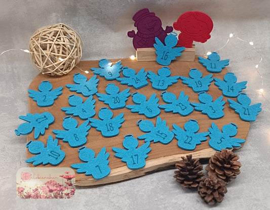 Adventskalenderzahlen "Engel A" 24er Set Stückpreis ab 0,33€ zzgl. 19% MwSt.