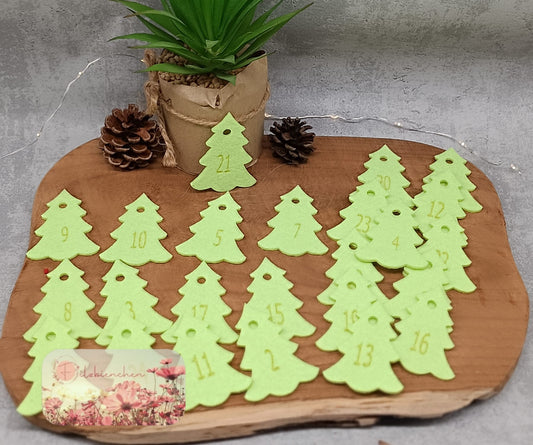 Adventskalenderzahlen "Tannenbaum B" 24ger Set Stückpreis ab 0,33€ zzgl. 19% MwSt.