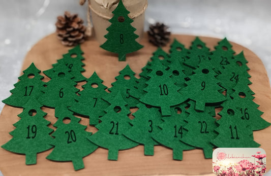 Adventskalenderzahlen "Tannenbaum A" 24ger Set Stückpreis ab 0,33€ zzgl. 19% MwSt.