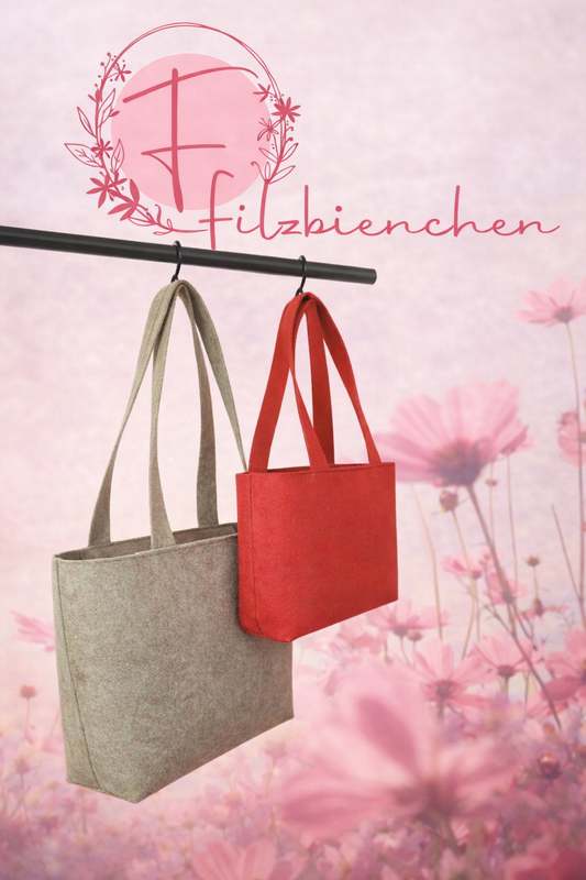 Tasche mit Filzhenkel und Reißverschluss klein, 2er Set, Stückpreis 5,90 €zzgl. Mwst.