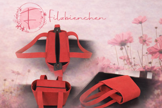 Tasche mit Filzhenkel und Reißverschluss klein, 2er Set, Stückpreis 5,90 €zzgl. Mwst.