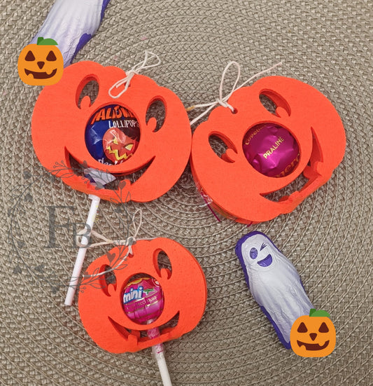 Lollifigur Kürbis groß für Lolli oder Schokoladenkugel (6er Set) Stückpreis  0,67€