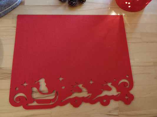 Platzdeckchen Weihnachtsmann mit Schlitten