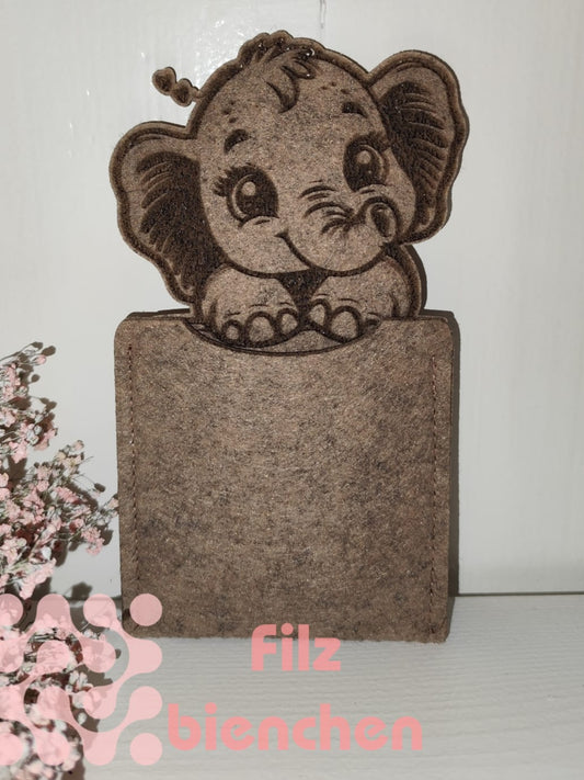Elefant graviert Täschchen klein 2er Set, Stückpreis 1,30€ zzgl. Mwst.