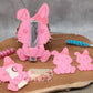 Hasenmädchen graviert 8 cm (10er Set) Stückpreis ab 0.44 Euro zzgl. 19% MwSt.