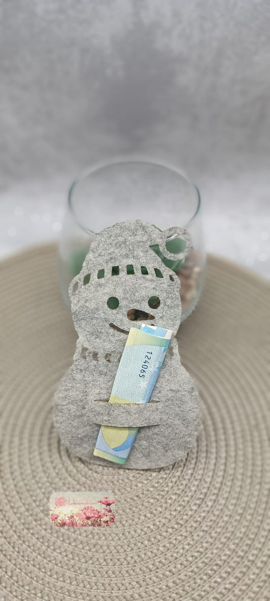 Schneemann mit Schlitz Geld