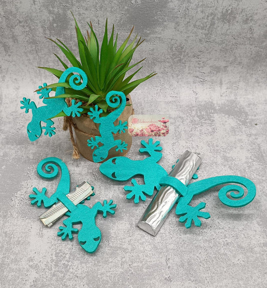 Glasrosetten Gecko ( 4er Set)