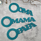 Schrift Flasche Mama