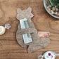 Fuchs sitzend mit Schlitz Geld